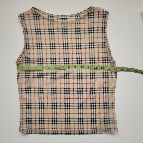 BURBERRY LONDON Vintage Nova Check Sheer Cropped Tank Top - Size: S - Picture 8 of 10